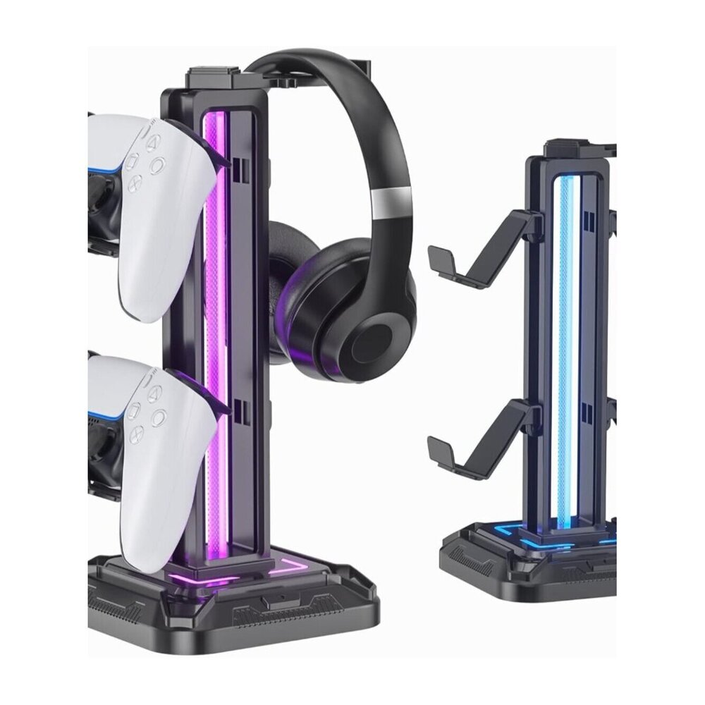 Gaming Headset Stand RGB Lights 9 Modes Controller Holder